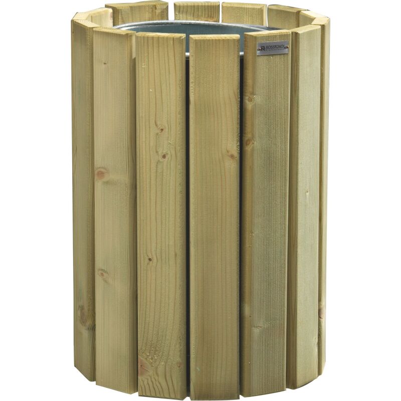 Corbeille murale 20 litres Eden Rossignol ronde extérieur bois