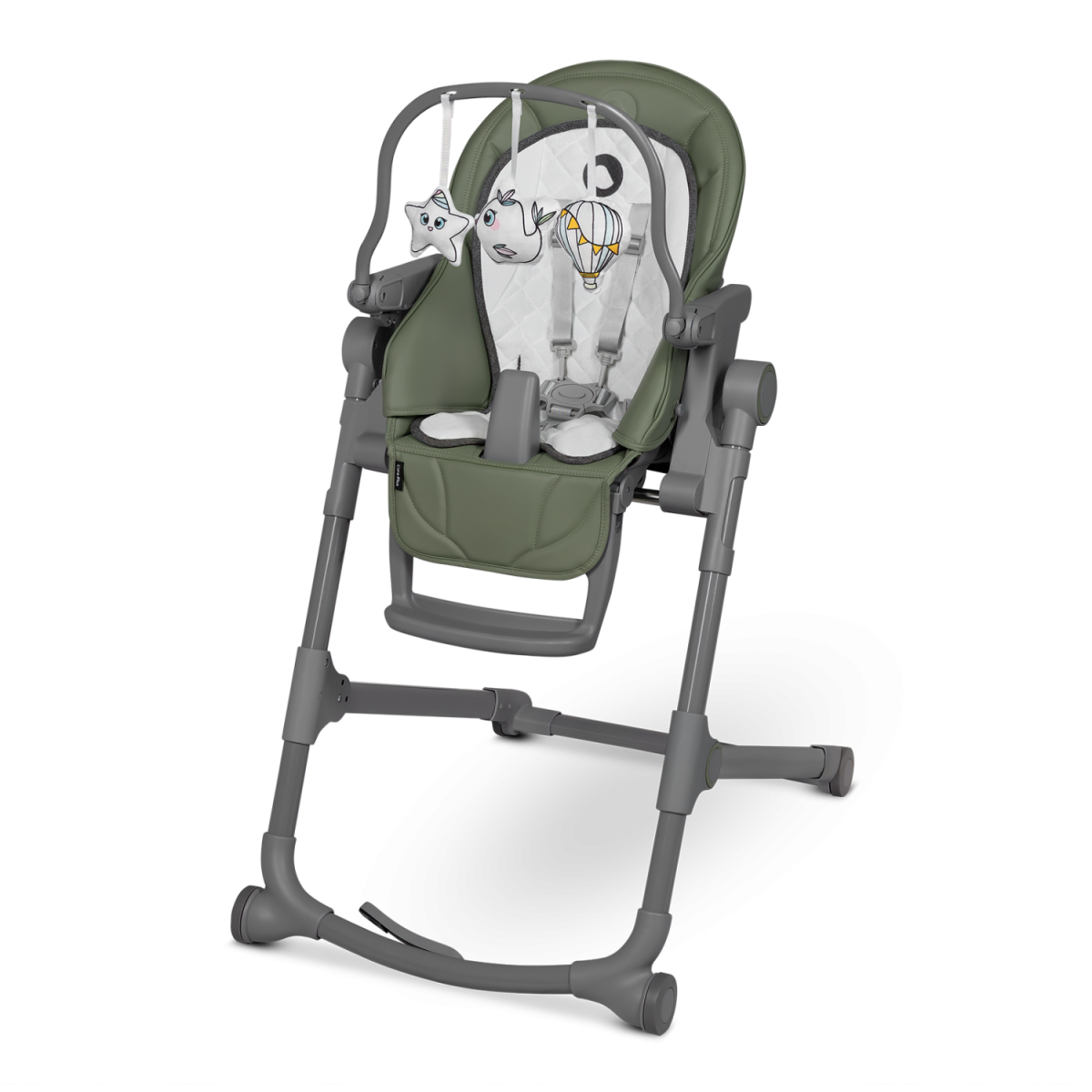 Chaise haute Lionelo Cora Plus 2en1 -15 kg - Chaise pliante avec fonction bascule jusqu'à 9 kg - Arche jouet