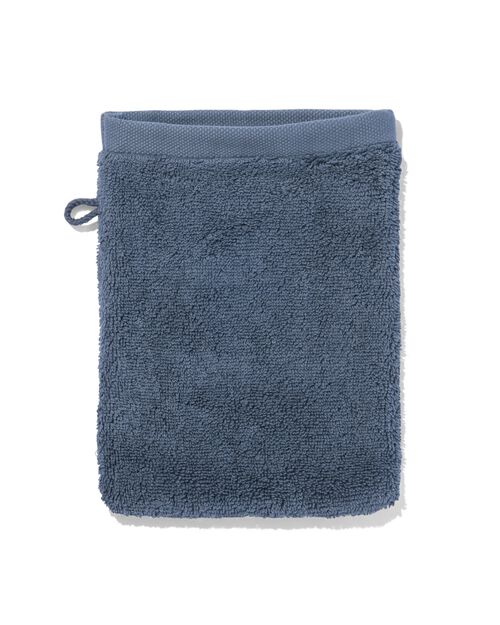 gant de toilette qualité hôtelière extra douce bleu acier