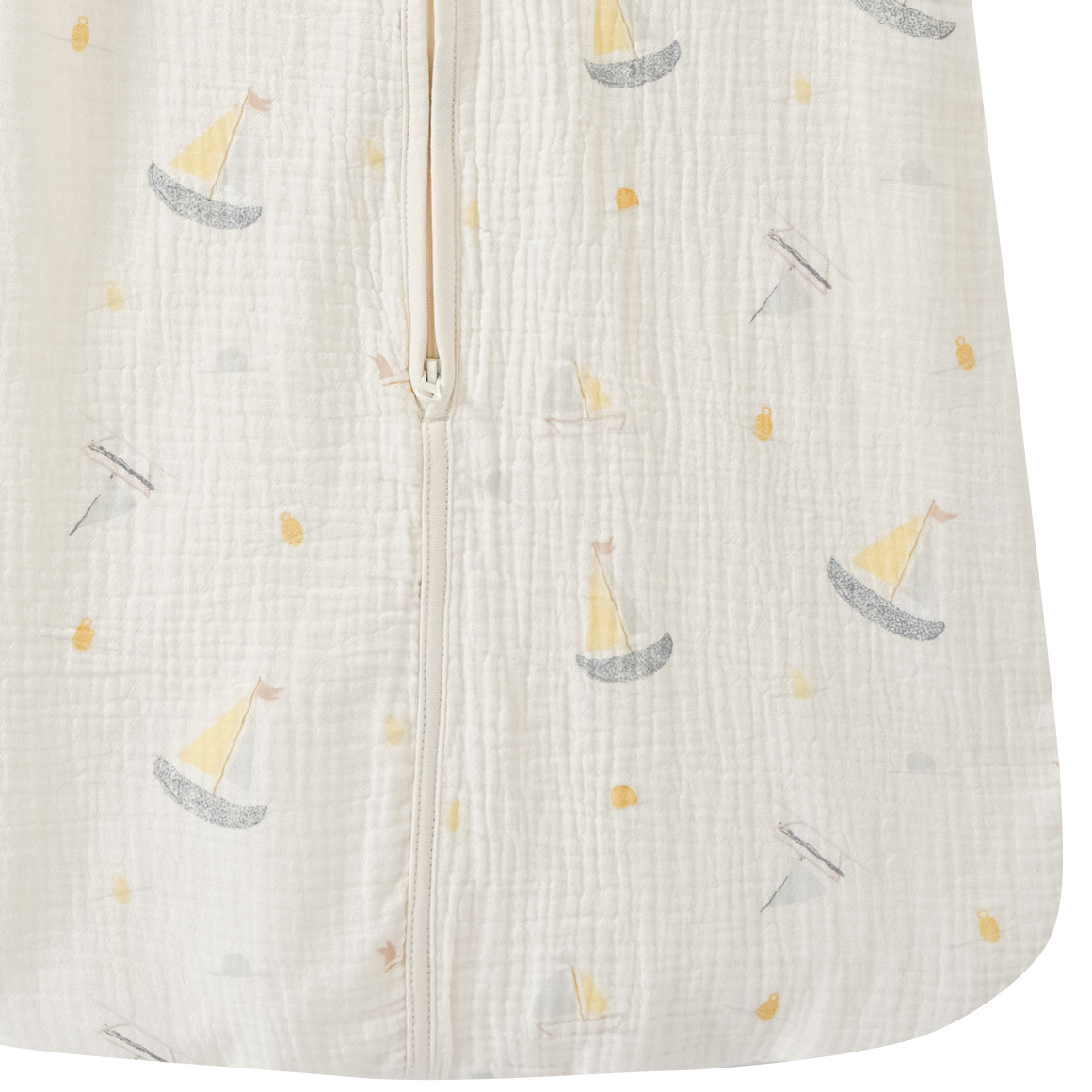 Topomini Baby Musselin-Schlafsack mit Segelbooten creme