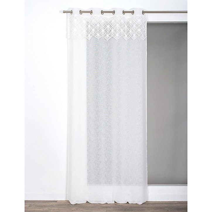Voilage tamisant à œillet Ylona Rocle l.140 x l.240 cm blanc ivoire