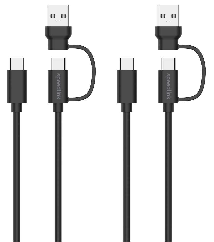 Speedlink - STREAM Play & Charge USB-C/A to USB-C Cable Set, black