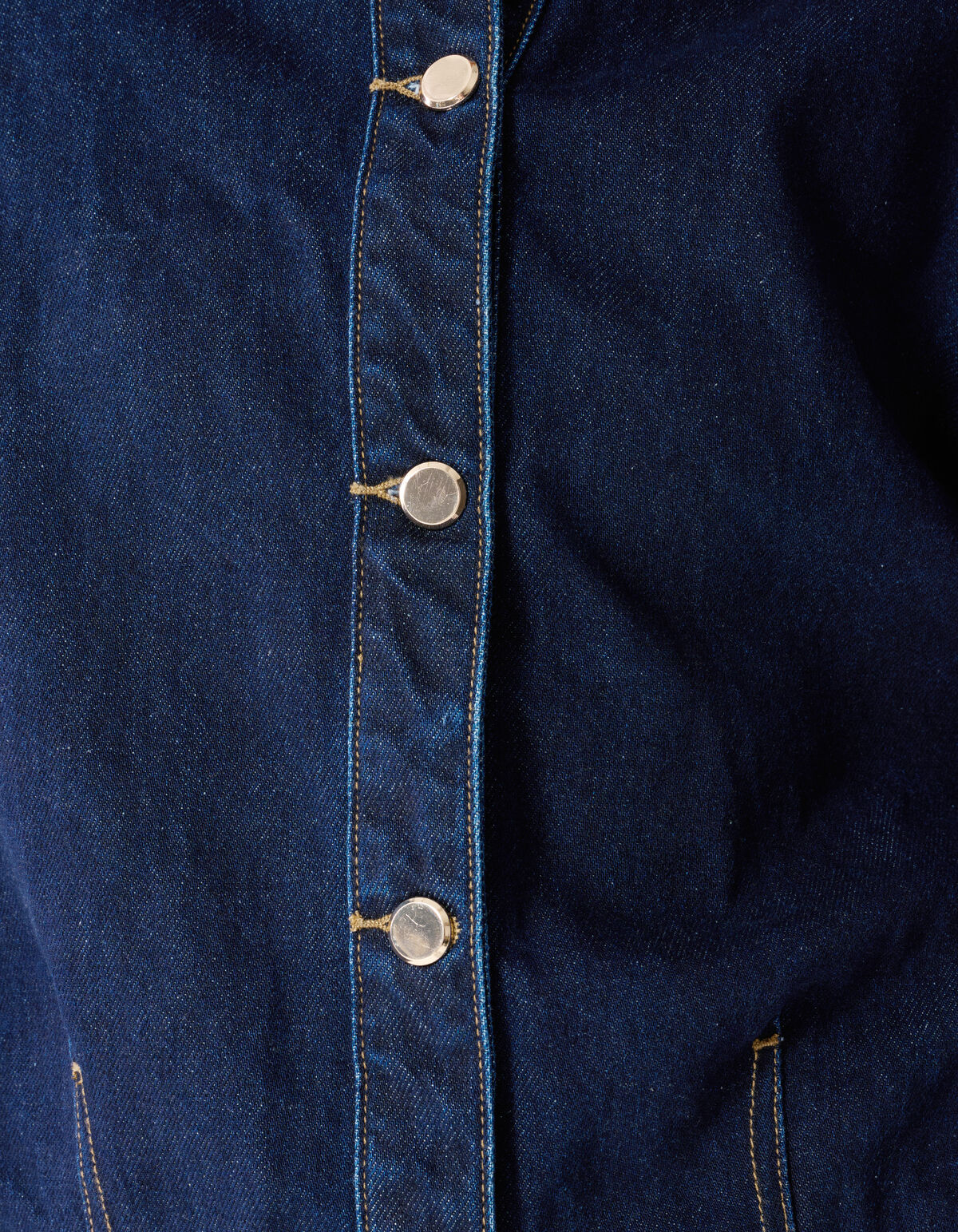 Oversized Fit Denim Blouse Donkerblauw