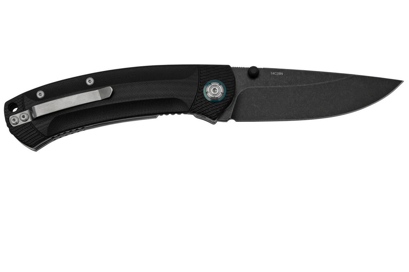 QSP Knife Copperhead QS109-A2, Blackwashed, Black G-10, zakmes