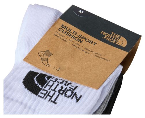 Chaussettes Courtes Unisexe The North Face Multi Sport Gris/Blanc/Noir (3 Paires)