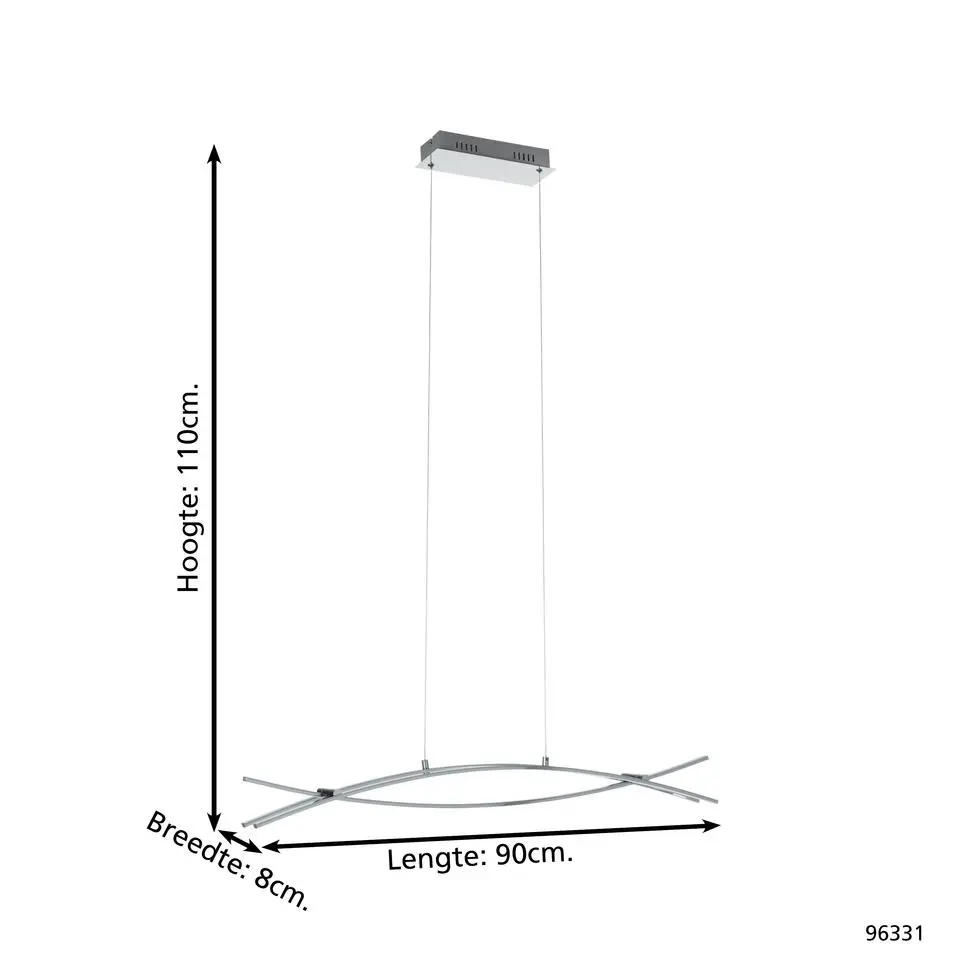 EGLONevadoHanglamp-LED-90cm-Chroom/Wit