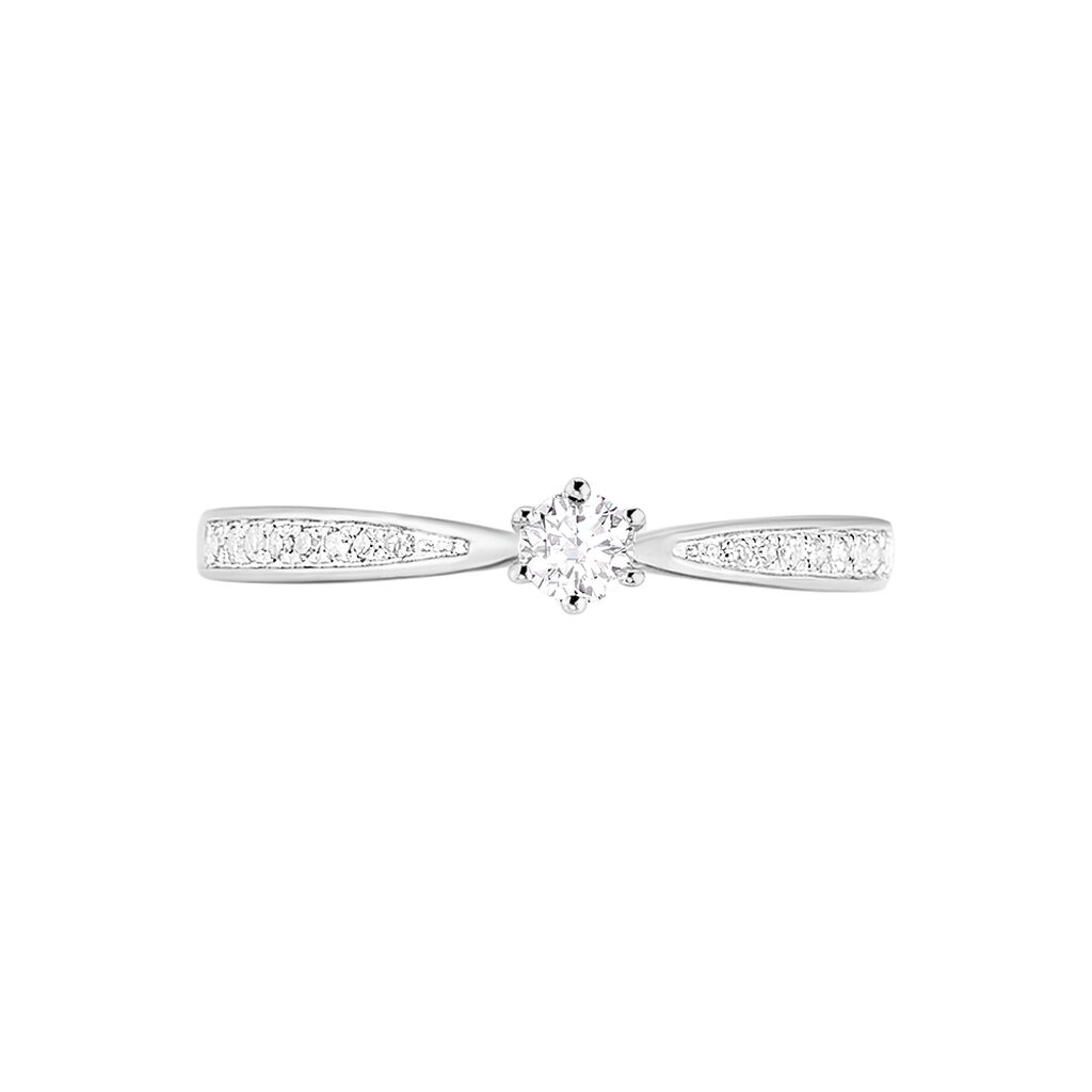 Bague Solitaire Symphonie Or Blanc Diamant