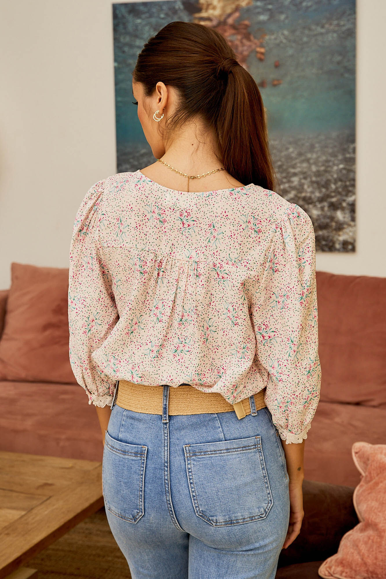 Blusa floral rosa - Rosa