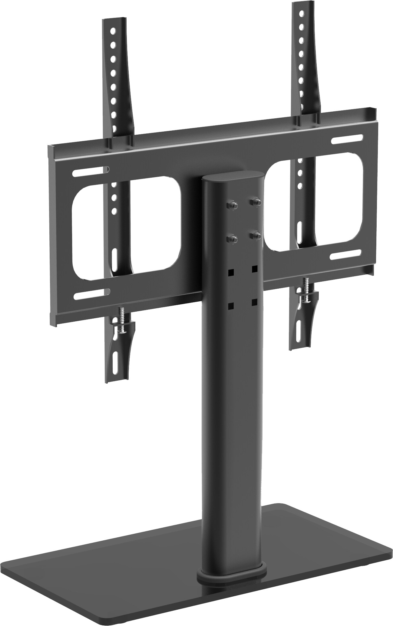 VCM Universal TV VESA Standfuß Aufsatz Erhöhung Alu Fernseh Ständer Glas B-TTS-400