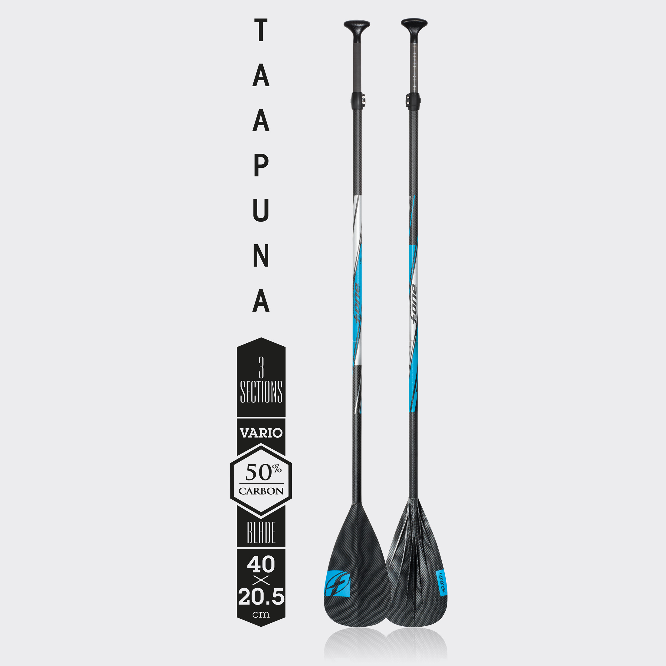 F.one Pagaie Taapuna vario 50 % carbon 3 part 40/19.5