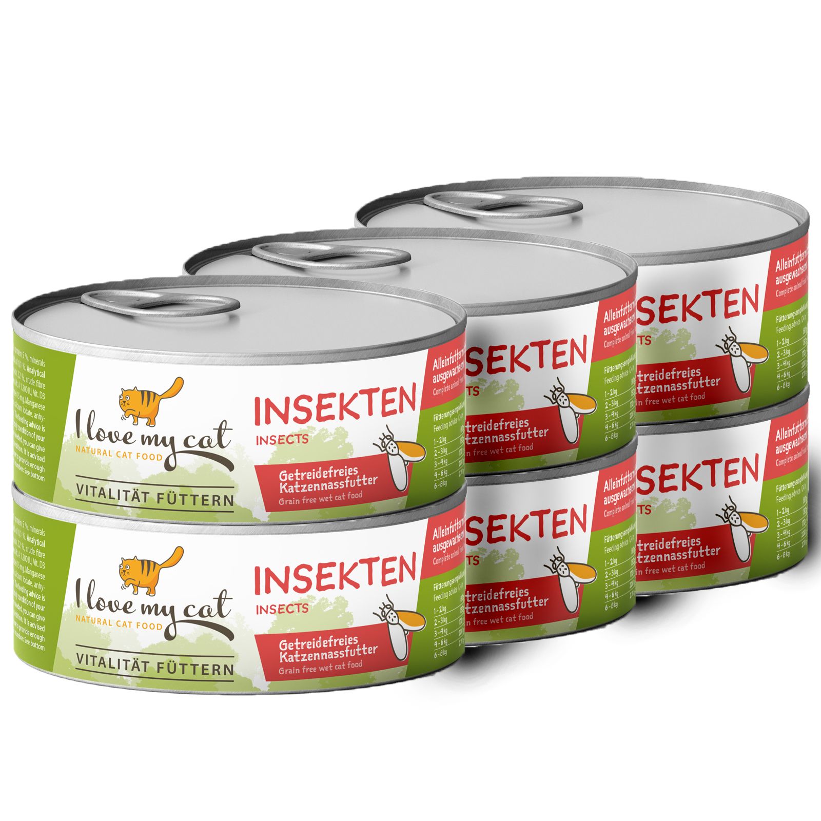 I love my cat Sparset für Bengalkatze Nassfutter und Soft-Snacks mit Insekten NEM und Pflege