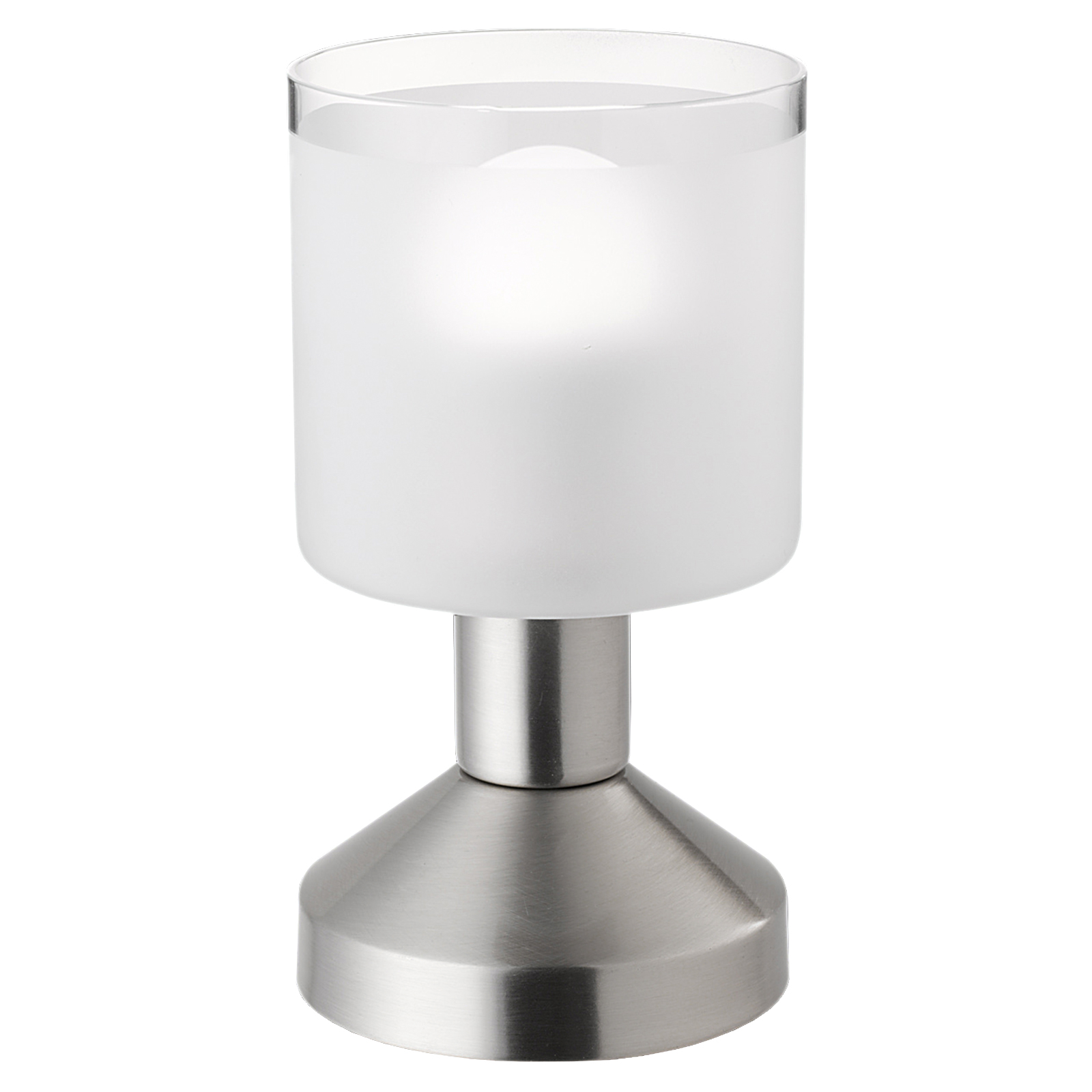 Tischlampe - Nickel matt - Glas gefrostet