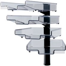 Colonne pivotante avec 4 bacs courrier