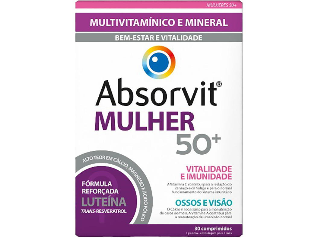 SUPLEMENTO ALIMENTAR ABSORVIT 50  MULHER 30 COMP