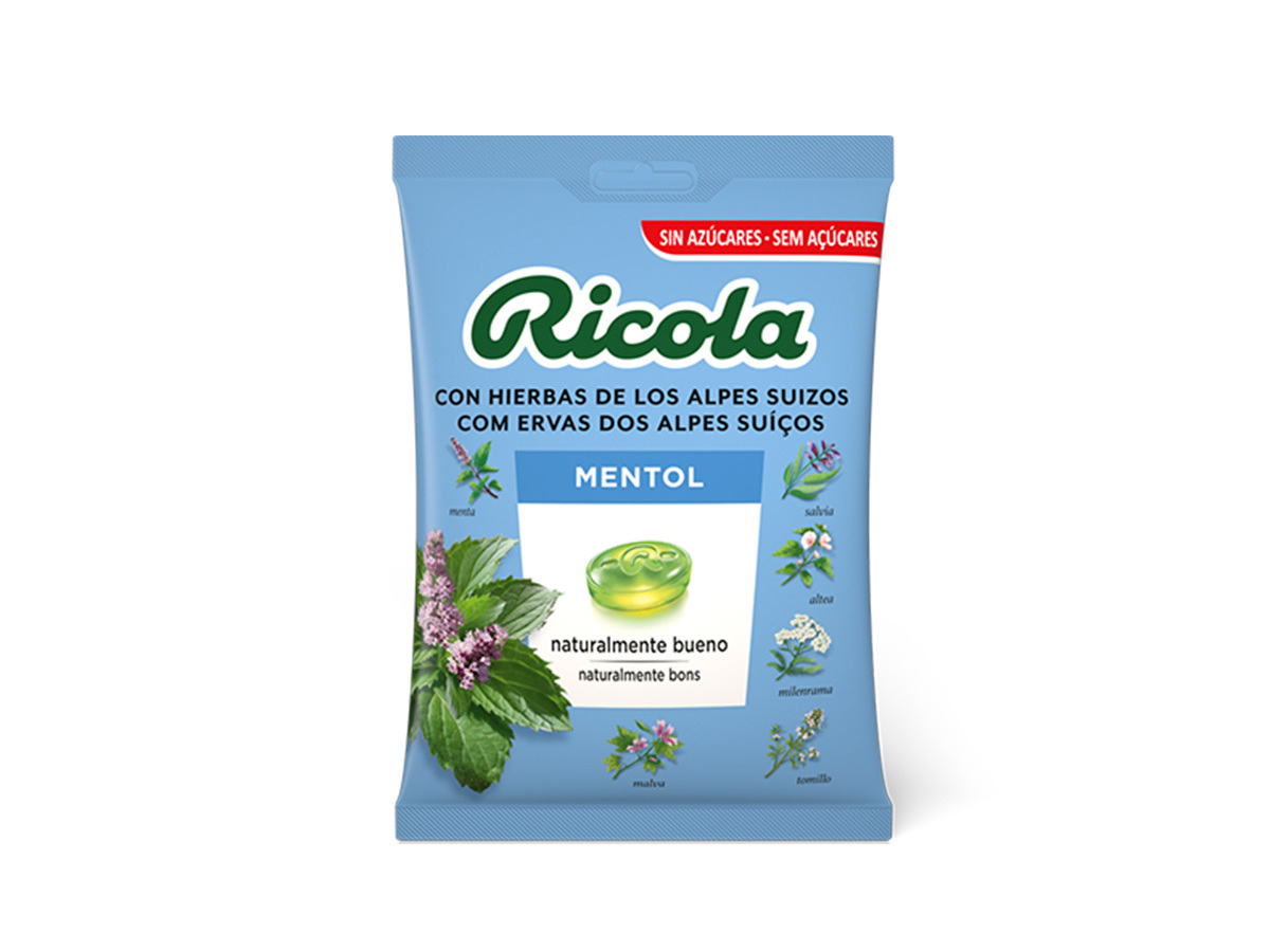 REBUÇADO SEM AÇUCAR RICOLA MENTOL 70G