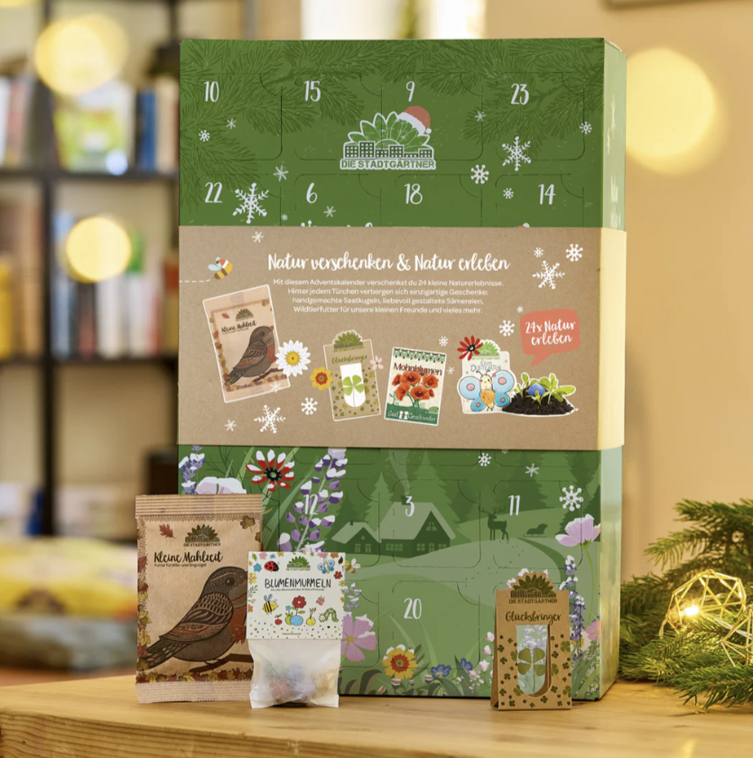 (45x29cm) Saatgut Naturerlebnis Adventskalender Samen Pflanzen Anzucht Tütchen Garten Zubehör (1004102)