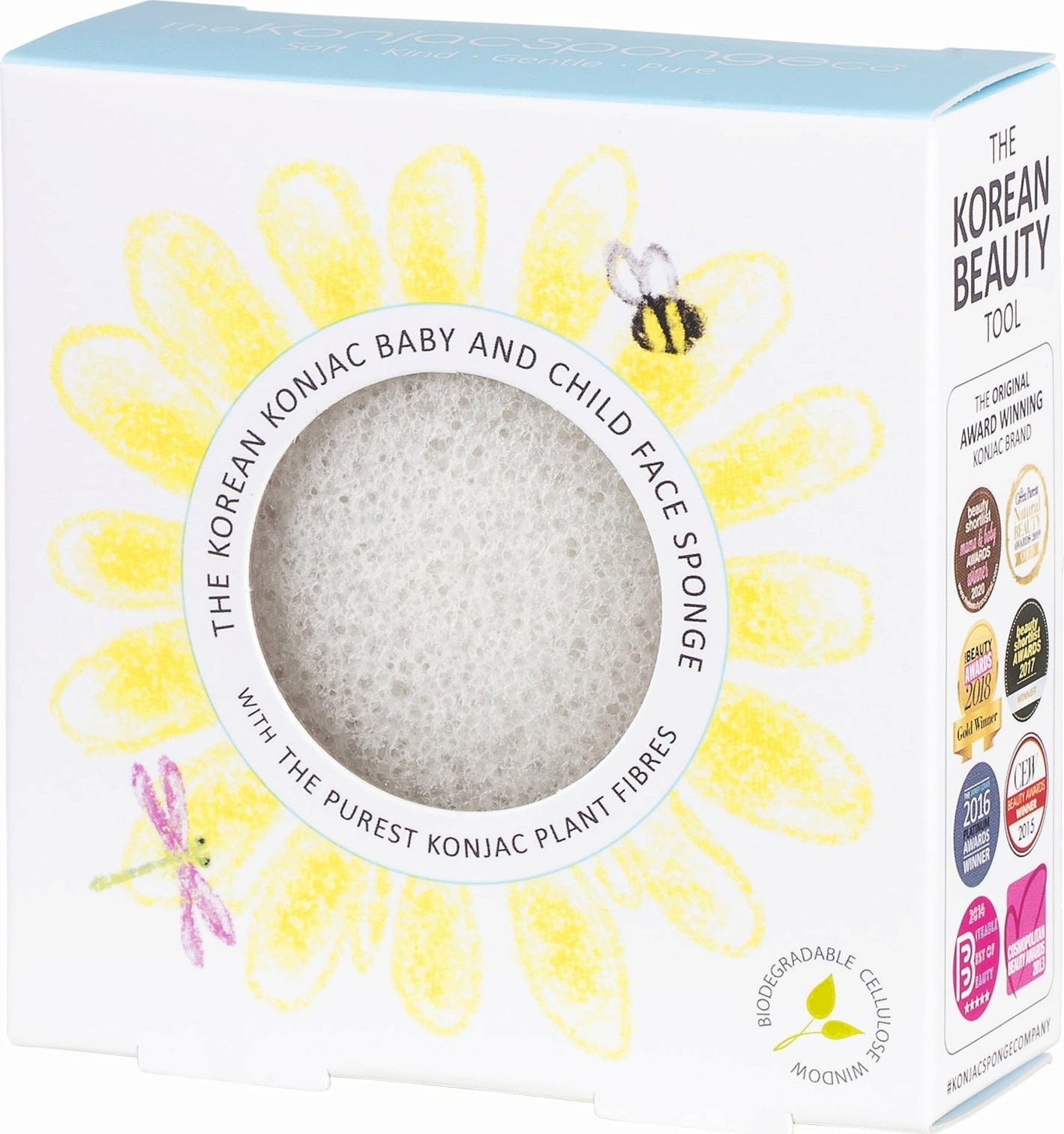 The Konjac Sponge Company  Slim Round White Pure Baby Sponge