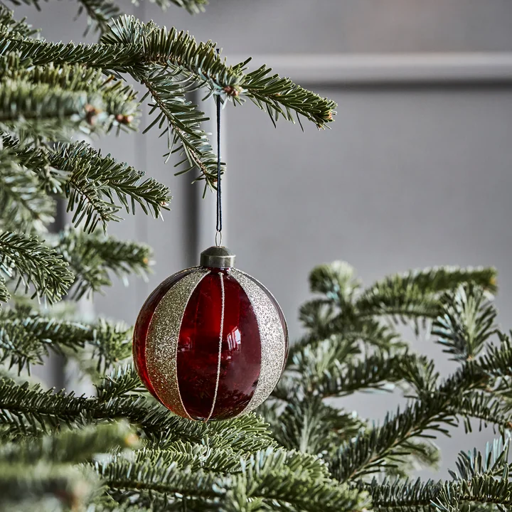 House Doctor - Mult Ornament, Ø 8 cm, burgund