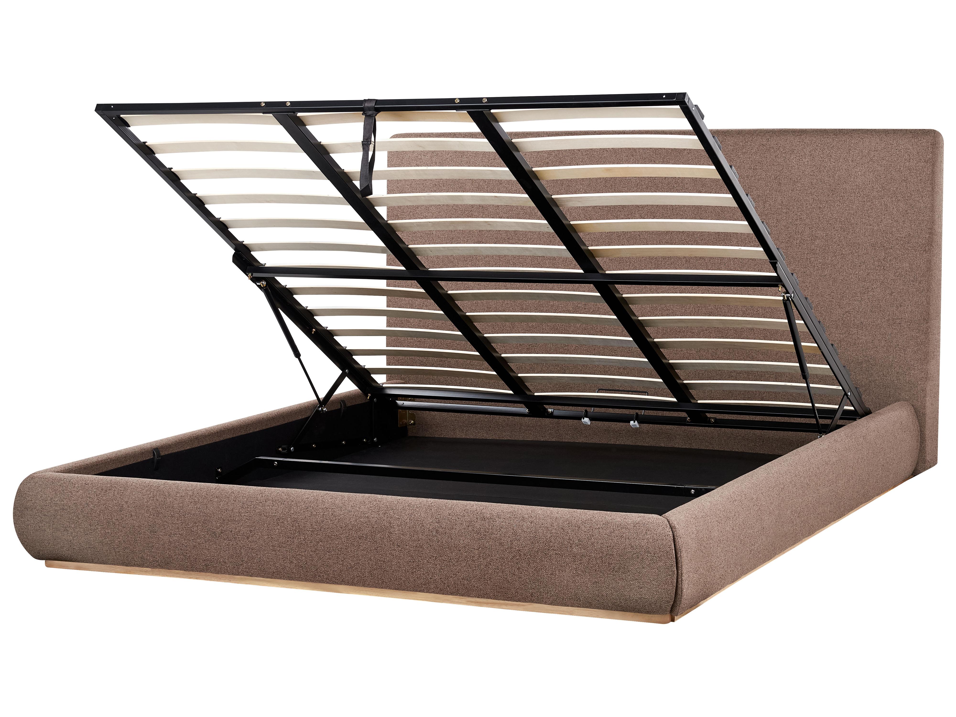 Bed met opbergruimte Stof CAMPAGNE 180 x 200 cm Donkerbruin