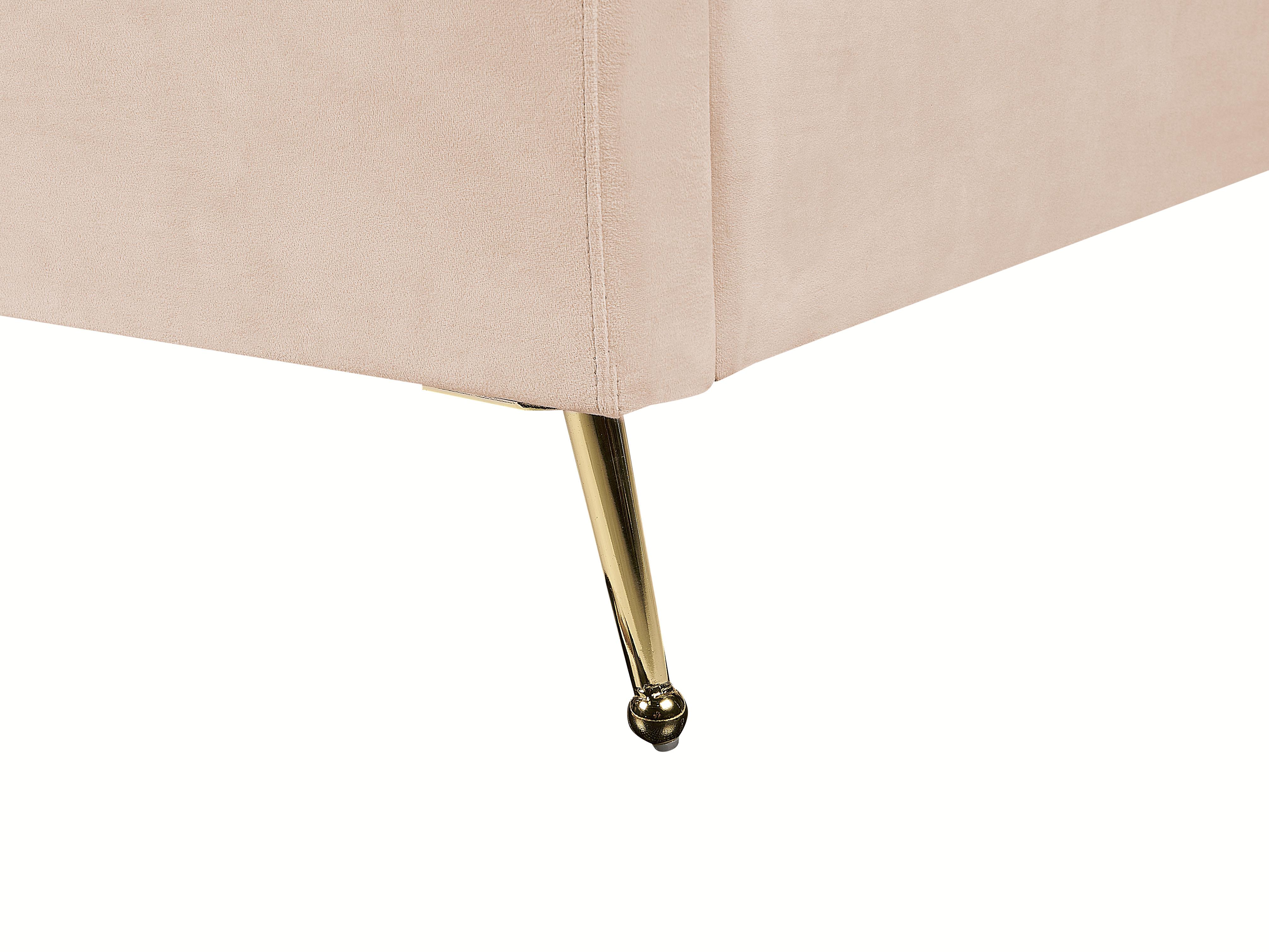 Bed Fluweel MIRIBEL 160 x 200 cm Beige