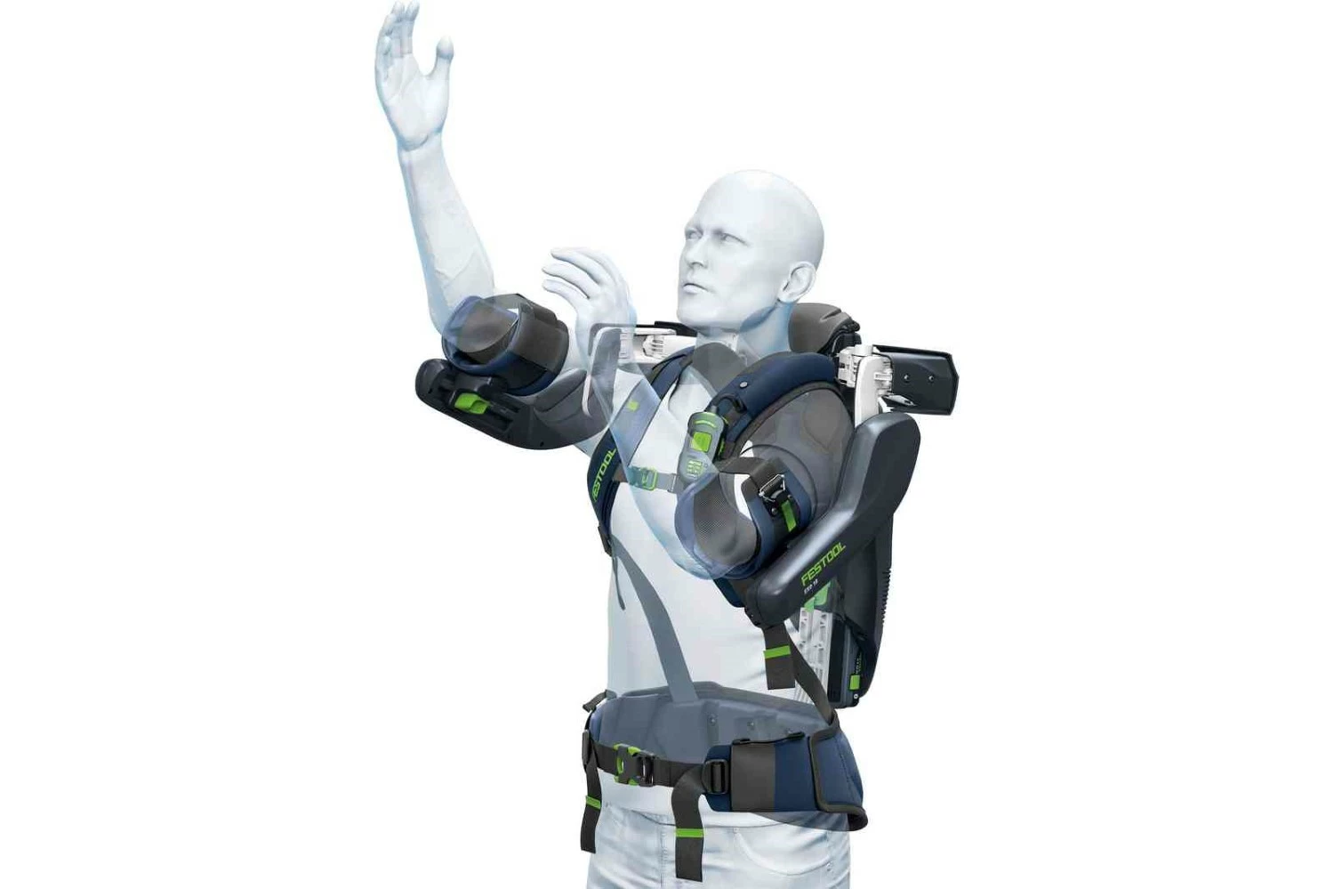 Festool Exoskelet EXO 18 HPC 4,0 I-Plus ExoActive 18V Draagharnas set (2x 4.0Ah accu) in EPP-transportbox