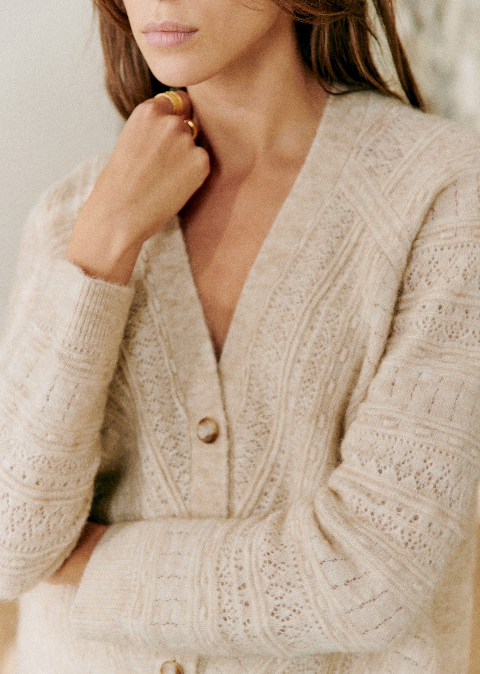 Gilet Eya - Beige Chiné - E-SHOP/MAILLE 5905409