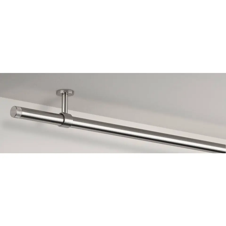 Gordijnroede 120cm grijs rvs - Ø28mm (1209047)