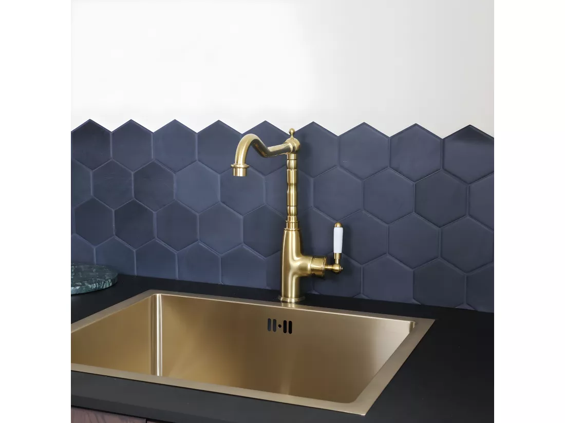Leeds mitigeur évier or brossé - Essebagno