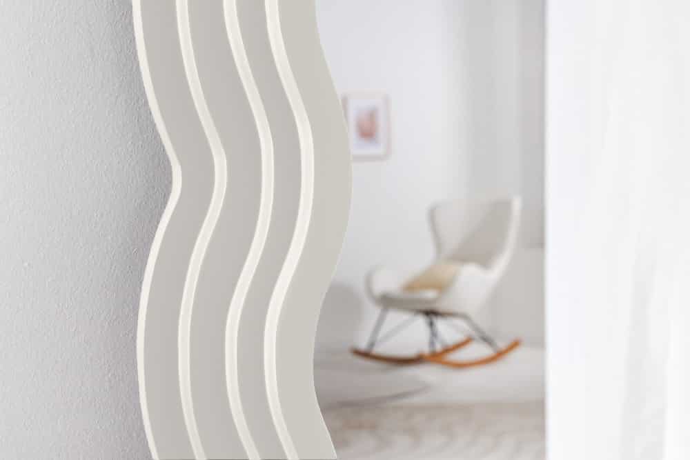 Design Wandspiegel WAVE 160cm weiß Rundbogen Spiegel