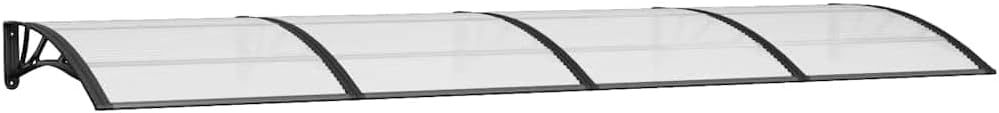 vidaXL Türvordach,Vordach für Haustür 350x100cm, Haustür Überdachung Haustürvordach, Pultvordach Haustürdach Pultbogenvordach, Schwarz Polycarbonat