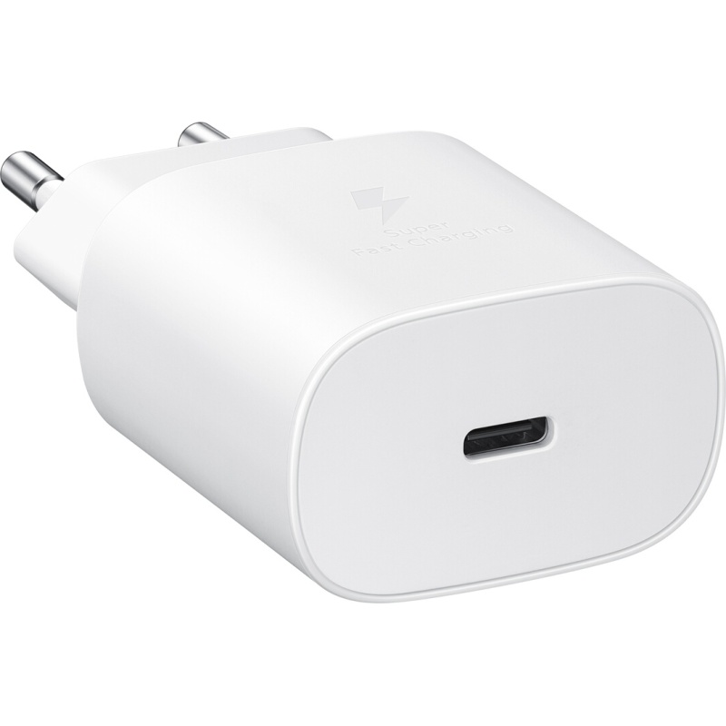 Chargeur pour téléphone mobile Samsung Chargeur secteur RAPIDE 25W port USB C Blanc
