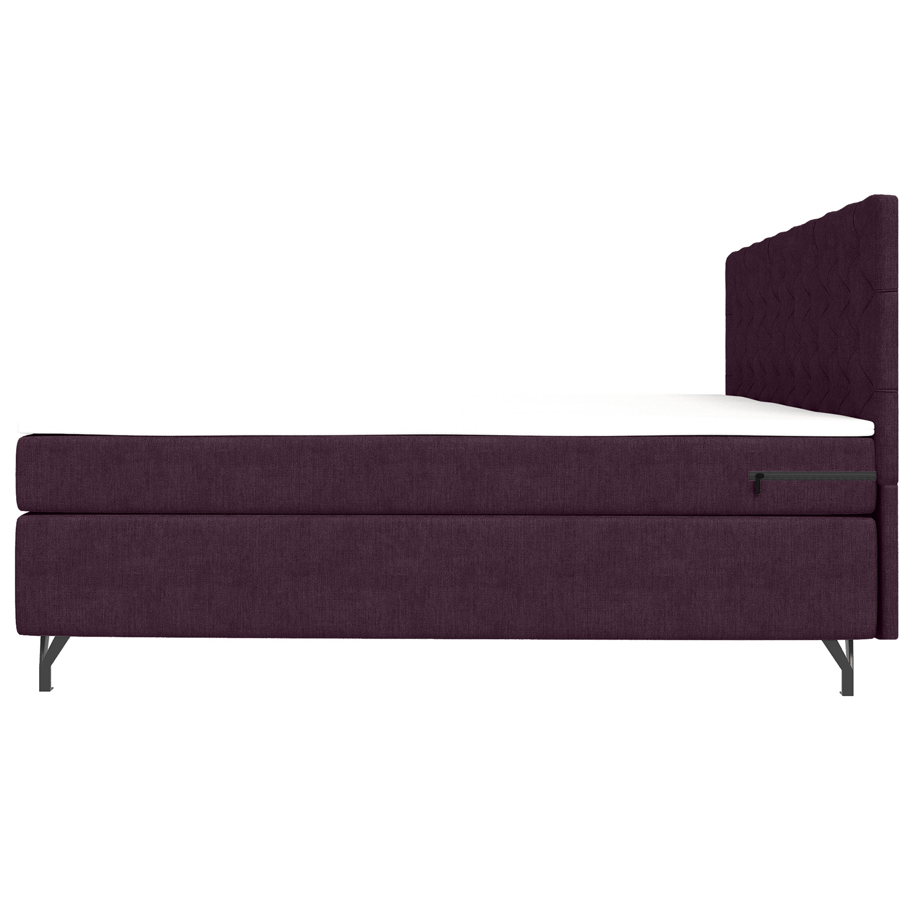 Boxspringbett - weinrot - inklusive Topper - 180x200 cm