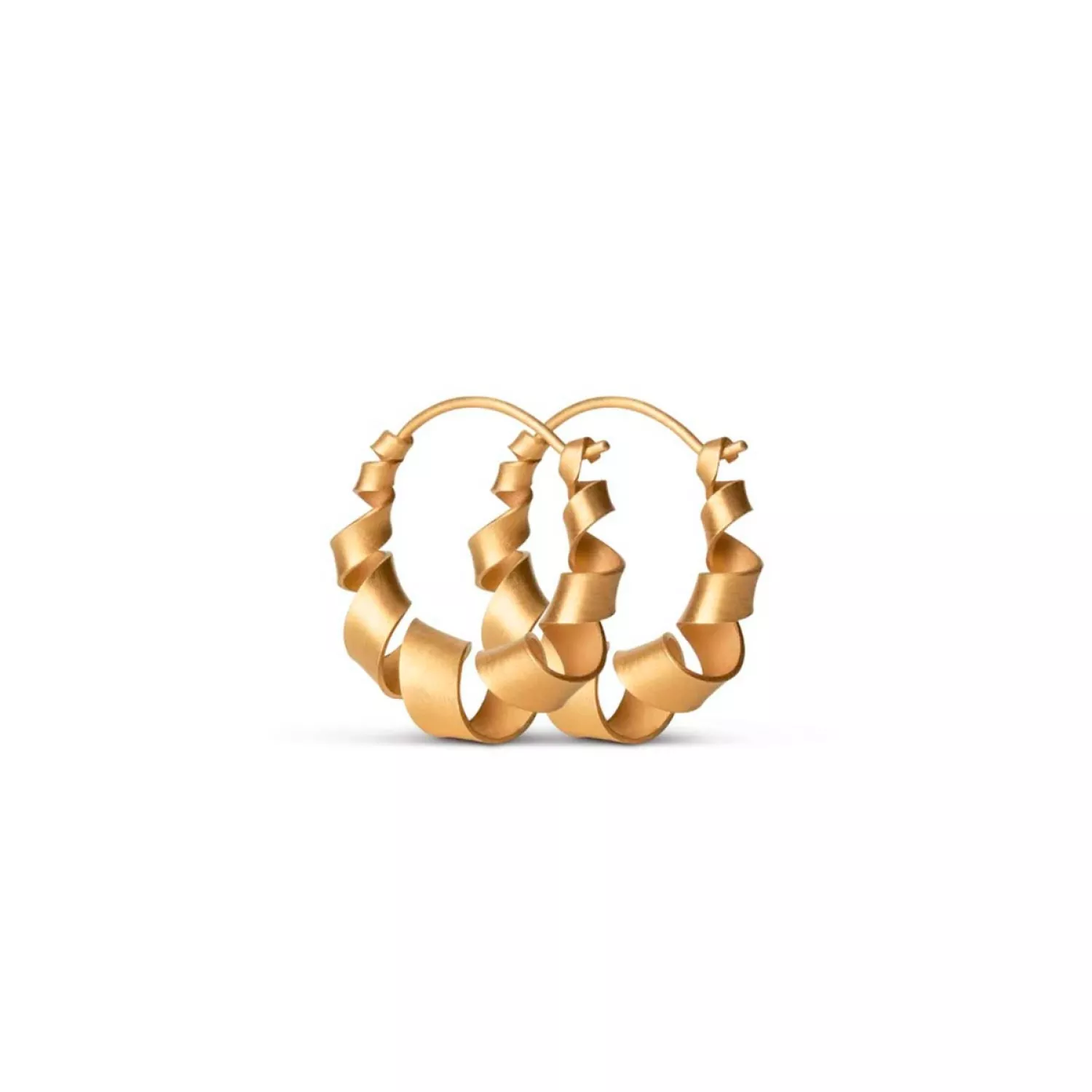 Jane Kønig Curly Hoop Ørering Single 18 kt. Forgyldt Sølv JKSCHF18-G