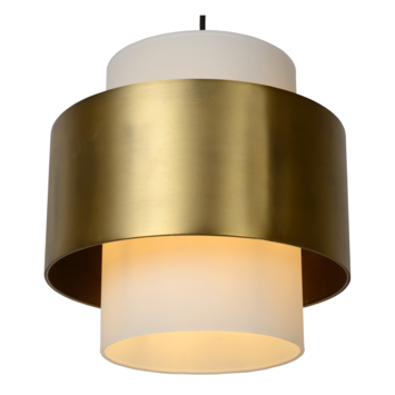 Lucide hanglamp Firmin mat goud/messing Ø30 cm