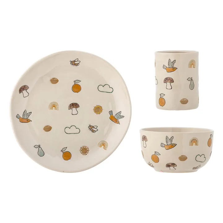 Bloomingville Mini Set vaisselle Agnès en grès | Blanc
