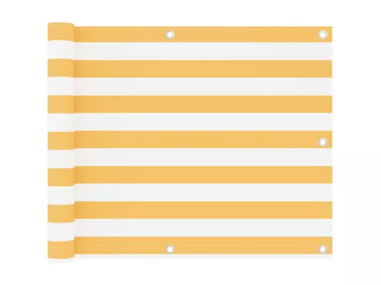 Écran de balcon Blanc et jaune 75x600 cm Tissu Oxford