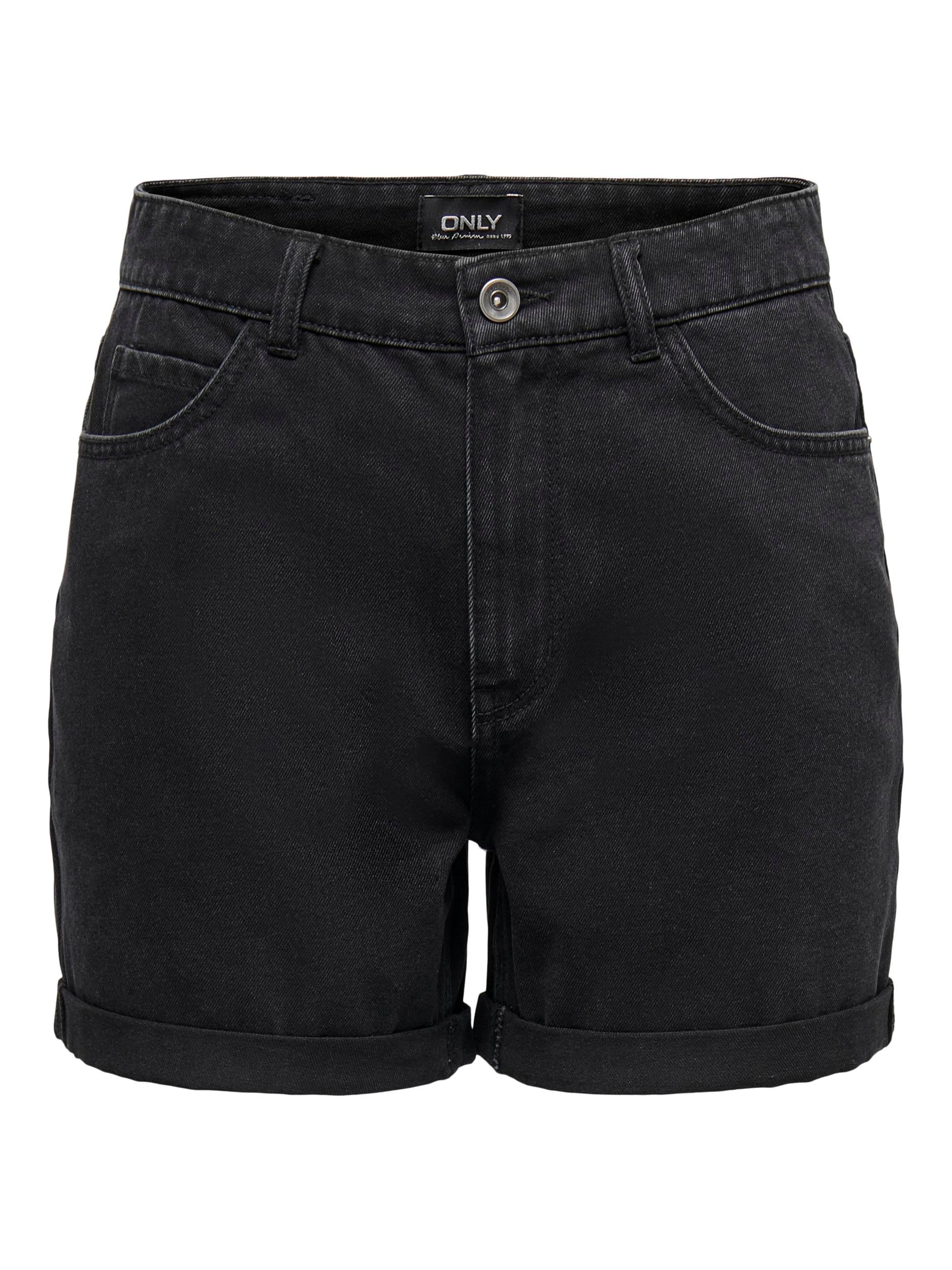 ONLY Jeansshorts »ONLVEGA – Jeansshorts mit hohem Bund und Aufschlag«, regular fit, modisch, Denim, Baumwolle, Eingrifftaschen