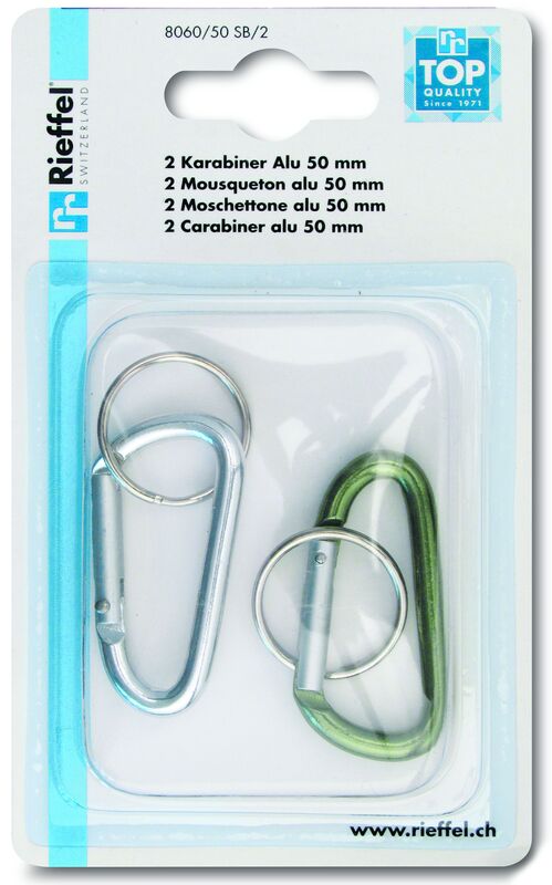 Rieffel Karabiner, 2 Stück, assortiert