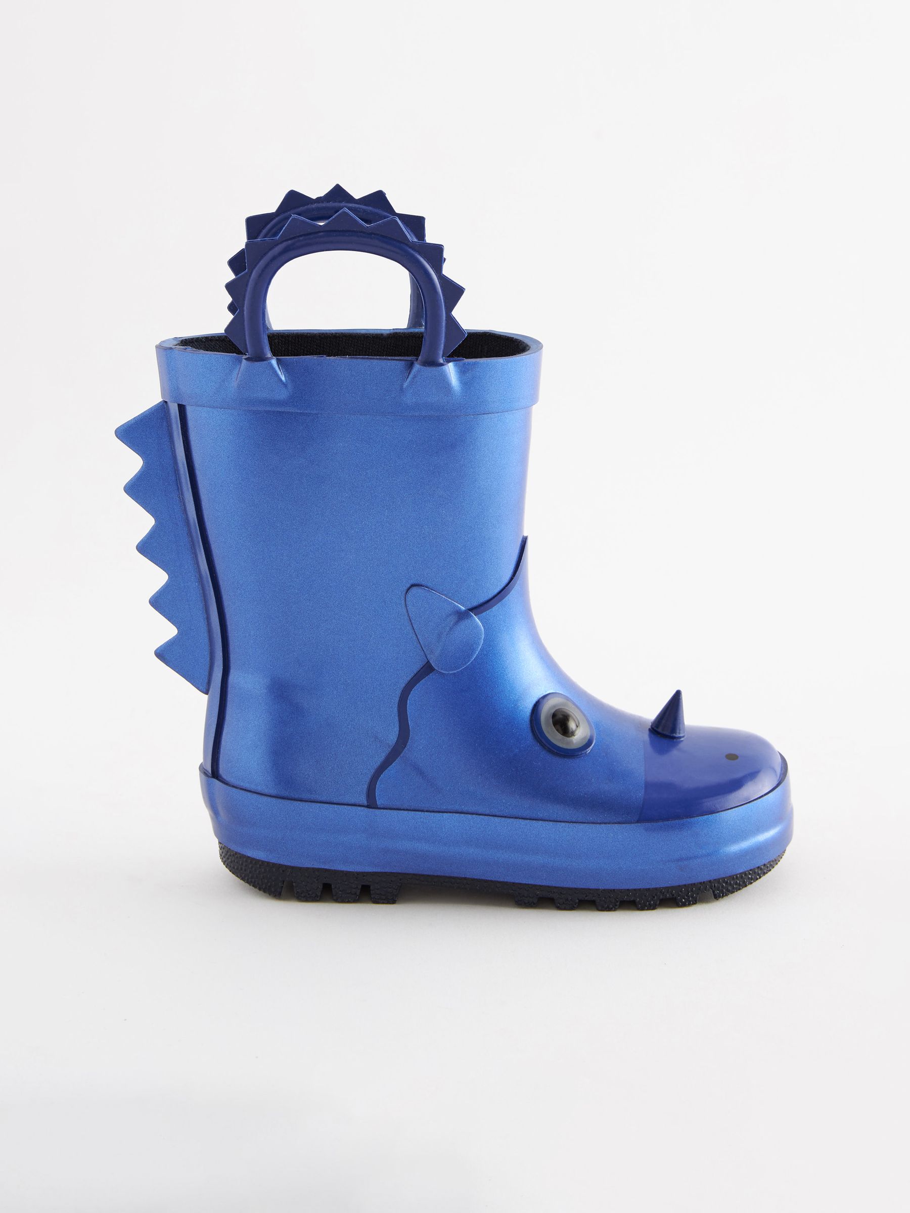 Metallic blauw met dinosaurus - Laarzen met handgreep