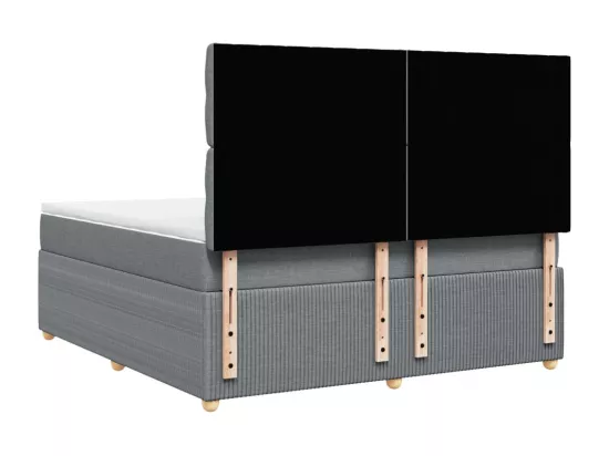 Sommier à lattes de lit avec matelas Gris clair 180x200cm Tissu