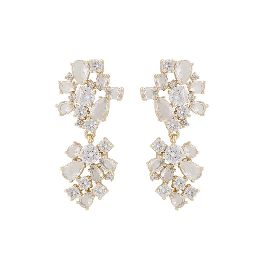 Snö Of Sweden River Pendant Earring Gold/Clear