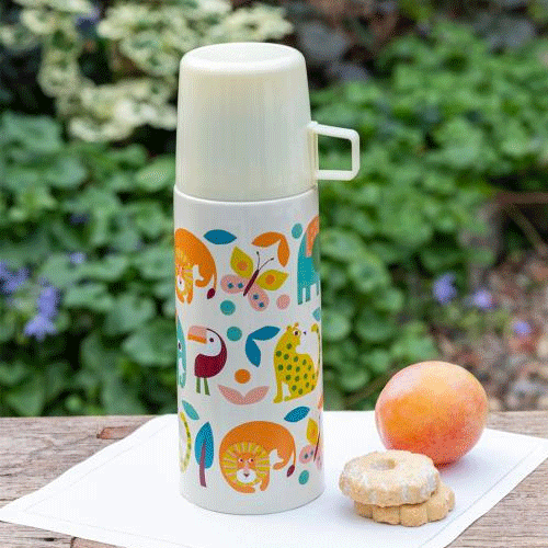 Rex london rvs thermosfles met beker - wild wonders - 350 ml