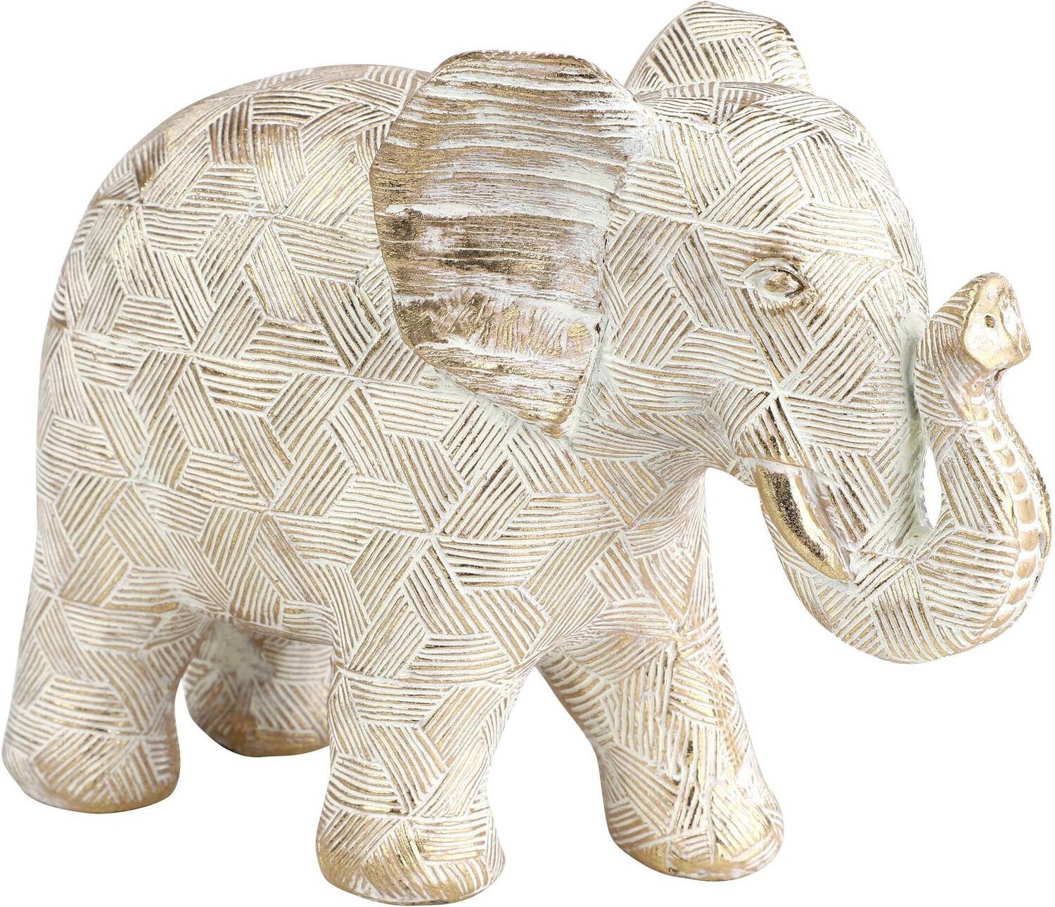 Eglo beeld Ishikari olifant goud / wit 20 x 8 x 15 cm