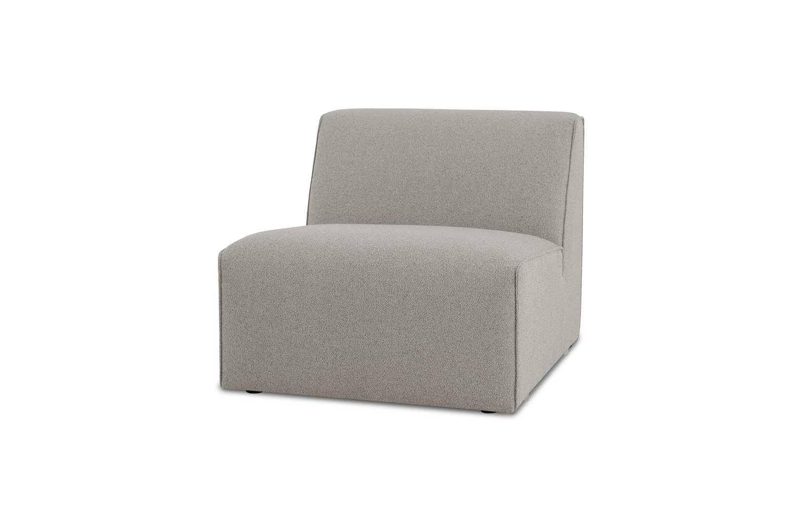 Styl 1-seter Med tekstiltrekte sider. Tekstil Brooklyn 3/1 Light Grey med sorte ben.