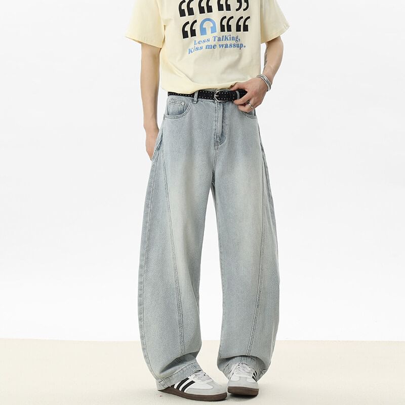 VEAZ - Gewassen ballonjeans met hoge taille