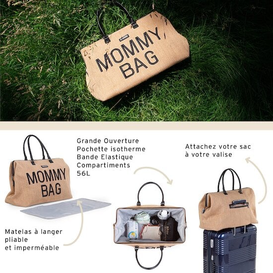 Sac à langer Mommy Bag   Raffia Look        de               Childhome
