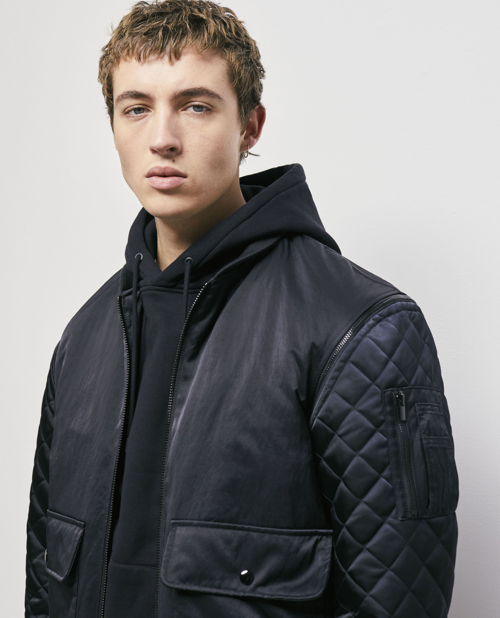 Bomber manches amovibles noir