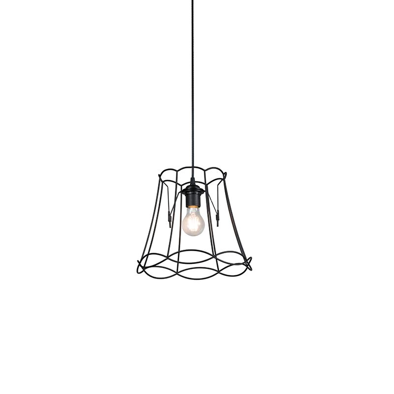 Retro hanglamp zwart 30 cm - Granny Frame