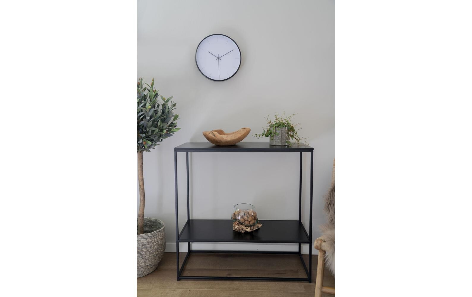 Konsolentisch Vita 80 x 80 cm, SchwarzKonsolentisch mit zwei Ablagen