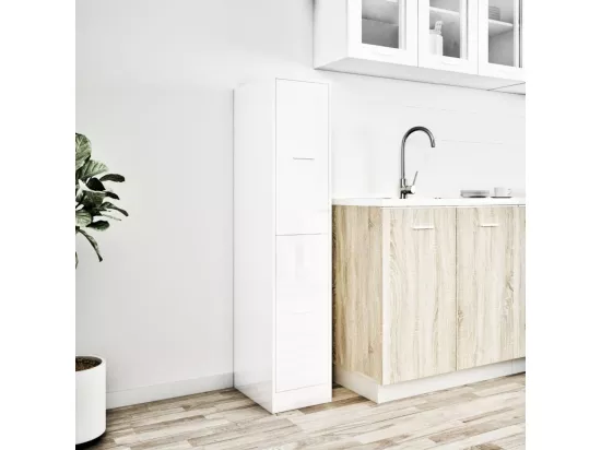 Armoire d'apothicaire blanc brillant bois d’ingénierie